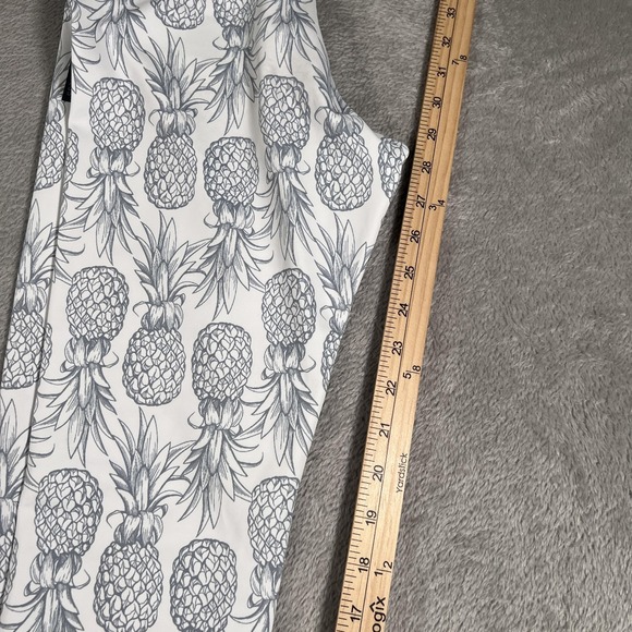 Love Fitness Leggings Womens Medium White Pineapple Print High Rise Yoga Pants - Picture 7 of 9